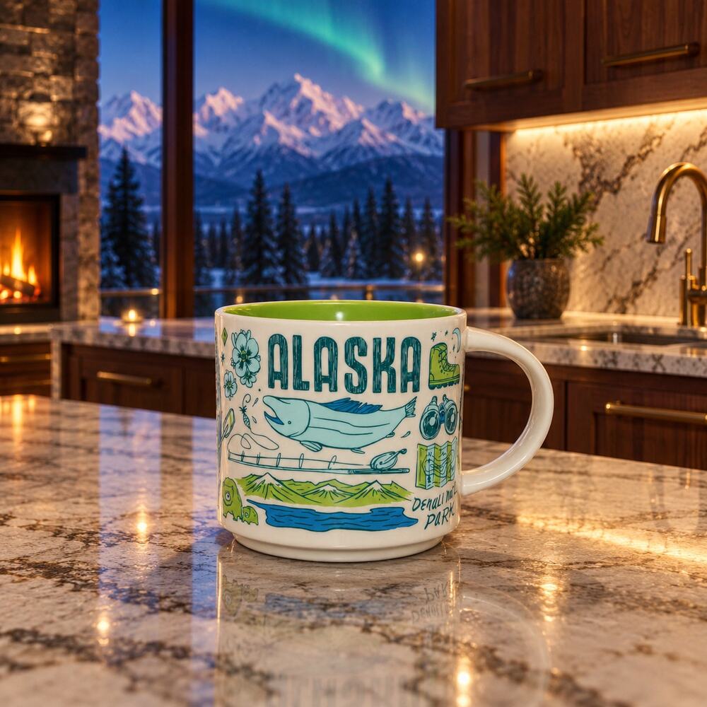 Starbucks Alaska Been There Series BTS 14oz Coffee Mug Cup EUC